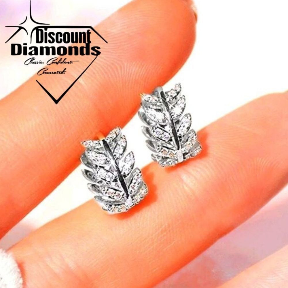925 Silver Leaf Hoop Earrings